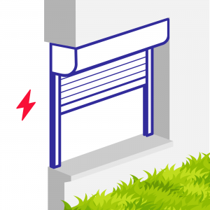 Volet roulant électrique pour pose sous linteau avec enroulement extérieur
