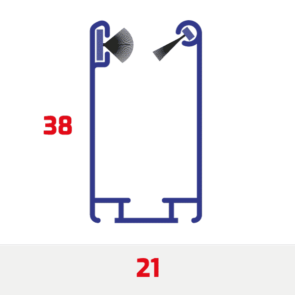 Coulisse moustiquaire 38x21mm sans perçage