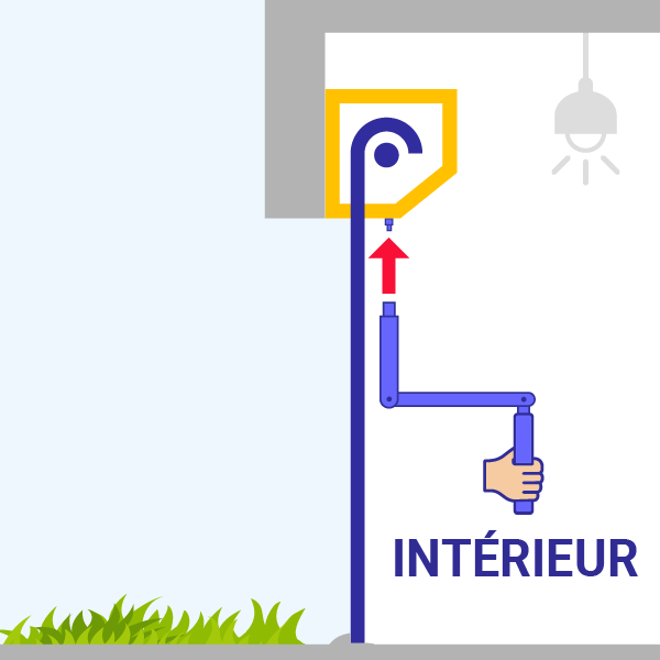 Intérieure avec manivelle