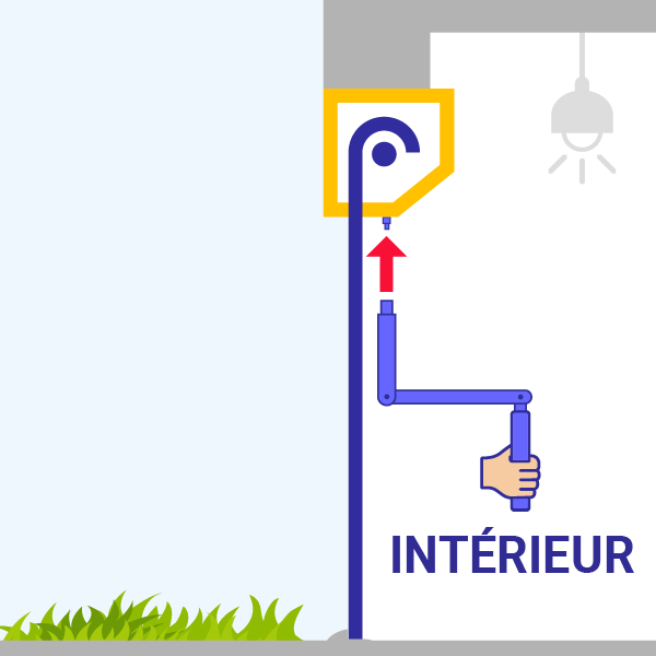 Intérieure avec manivelle