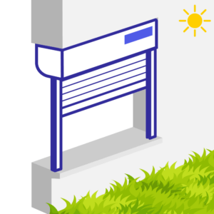 Volet roulant solaire pour pose sous linteau avec enroulement intérieur