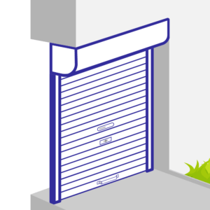 Volet roulant avec tirage direct pour pose sous linteau avec enroulement extérieur
