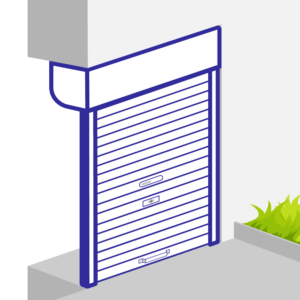 Volet roulant avec tirage direct pour pose sous linteau avec enroulement intérieur